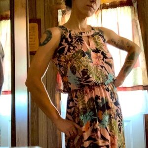 Tacera Petite Small Summer Spring Tropical Dress Long